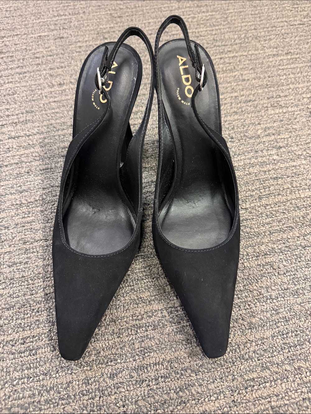 ALDO Black Pointed Slingback Heels